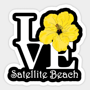 Satellite Beach LOVE Yellow Hibiscus Sticker